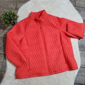 Lands' End Sunwashed Melon PrimaLoft Water Resistant Packable Jacket EUC Size 3X